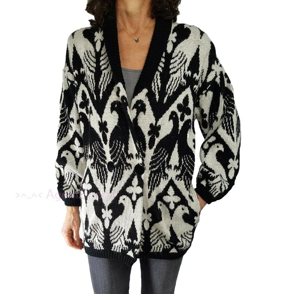 JJ BROWNE 80s S/M Vintage Black Cream Lovebird